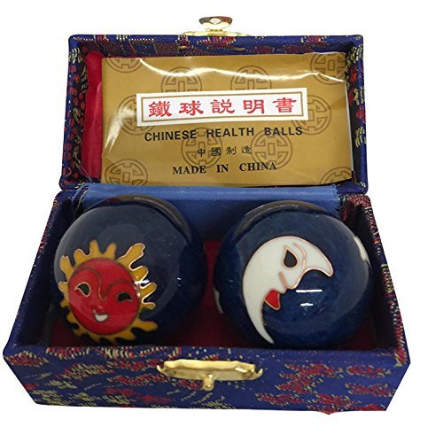 THY ARTS Baoding Balls Chinese Health Massage Exercise Stress Balls -Blue Moon & Sun #2