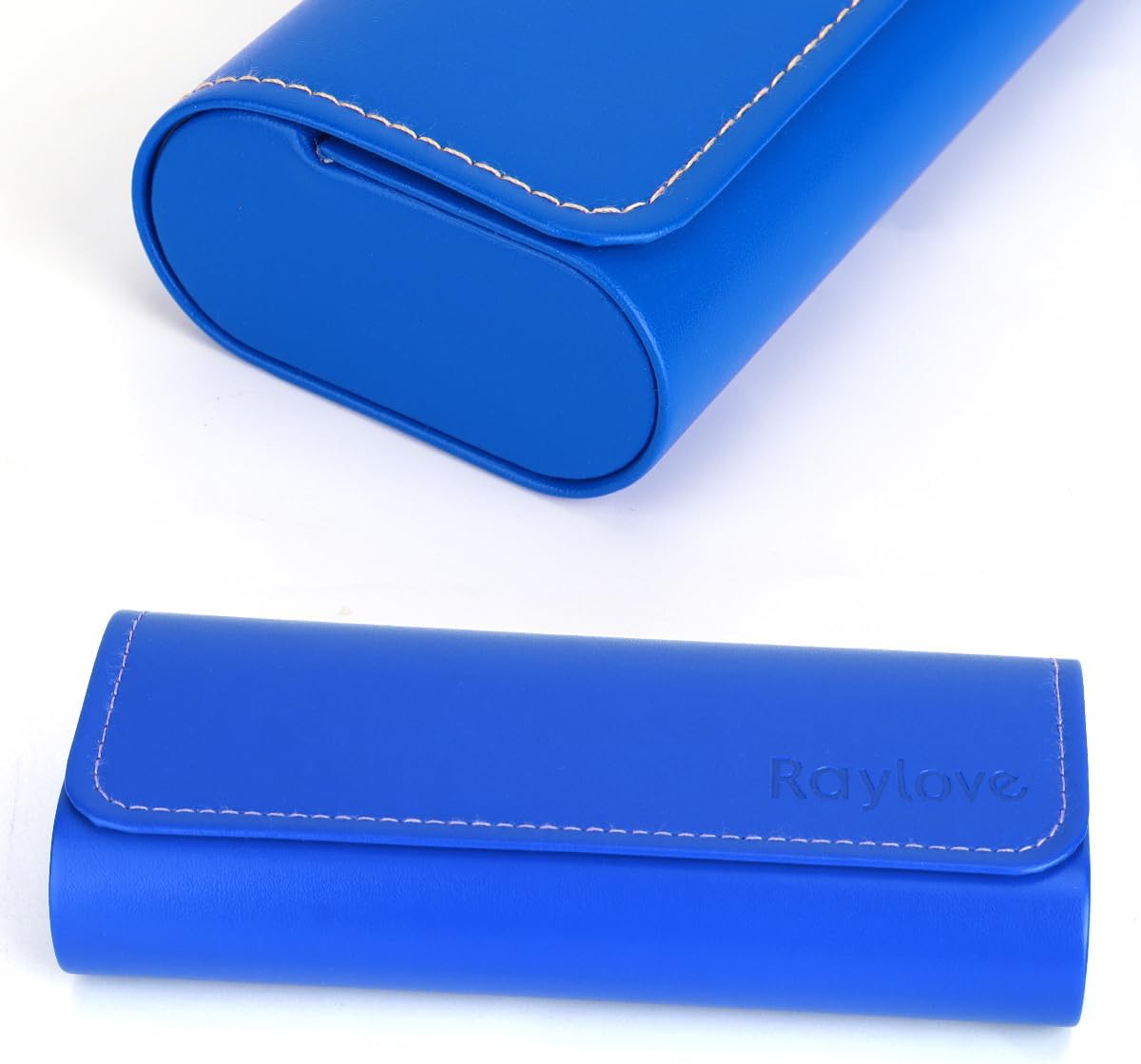 RayLove Hard Shell Glasses Case, Lightweight Leather Eyeglass Case, Travel-Friendly Sunglasses Protector for Men & Women