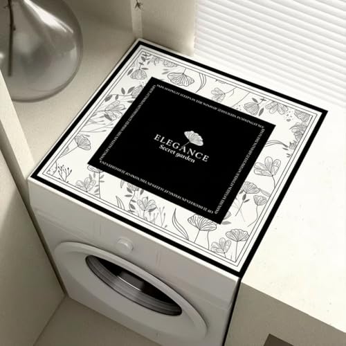 Image of Modern Printed Washing Machine Top Mat | Water Absorbent & Anti-Slip Dust Guard | Scratch-Proof Laundry Counter Cover for Front /Top Load Washing Machines | Non-Slip Waterproof Dust Cover