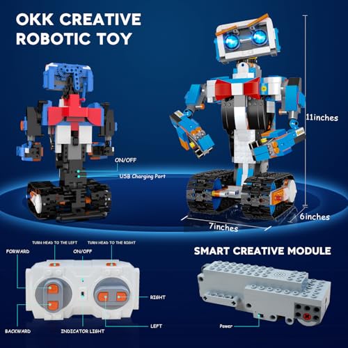 OKK Robot Building Toys for Boys, STEM Projects for Kids Ages 8-12, Remote & APP Controlled Engineering Learning Educational Coding DIY Building Kit Rechargeable Robot Toy Gifts for Girls (728 Pieces) - Image 8