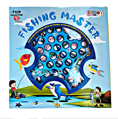 Image of KASBA Interactive Musical Rotating Tyre Fishing Game Toy | 45 Fishes | 4 Poles | Fun for Kids Boys & Girls