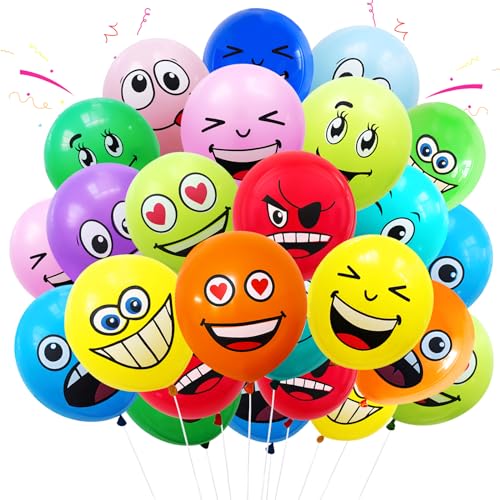 Palloncini Smiley, CIYIN 100pcs Emoticon Palloncini Festa, Palloncini Rotondo in Lattice, Palloncini Gonfiabili Compleanno, per Feste Bambini, Decorazioni Baby Shower Palloncini Smiley, CIYIN 100pcs Emoticon Palloncini Festa, Palloncini Rotondo in Lattice, Palloncini Gonfiabili Compleanno, per Feste Bambini, Decorazioni Baby Shower