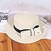 Produktbild Sonnenhut Strohhut Hut Damen Flat Top Big Bow Sonnenblende Hüte Für Frauen Mode Strohhut Elegante Damen Breite Krempe Panama Beach Hut-Beige