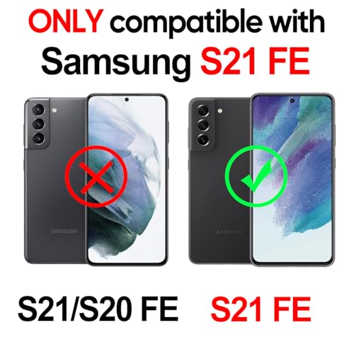 LeYi Compatible for Samsung Galaxy S21-FE Case: Galaxy S21 FE 5G Case with Screen Protector Tempered Glass X 2 & Magnetic Stand, Dual Layer Protective Samsung S21FE Case para Cell S 21 FE, Green - image 2