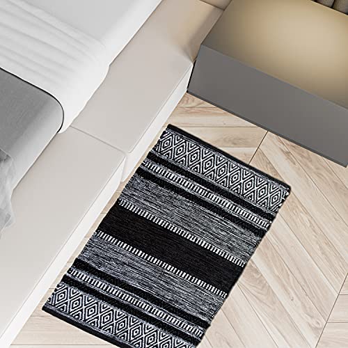 Tapete decorativo Chardin home 24"x36" algodón reciclado tejido a mano miniatura 6