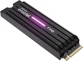 Crucial SSD NVMe T710 1TB Gen5 com dissipador de calor, até 14.900 MB/s, PCIe 5.0 M.2 2280, unidade de estado sólido interna, compatível com desktop e PS5, + software Acronis - CT1000T710SSD5-01