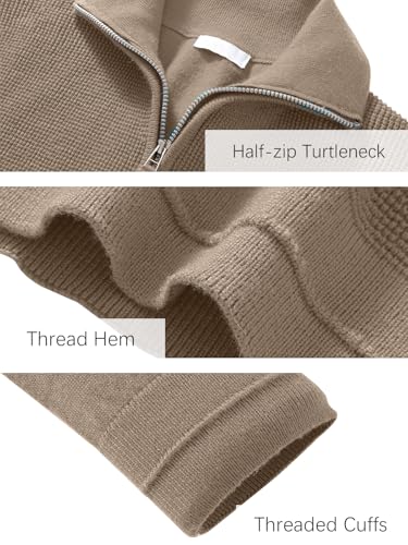 Les umes Men's Knitted Half Zipper Jumper Sweater Turtleneck Long Sleeve Warm Knitwear Pullover4