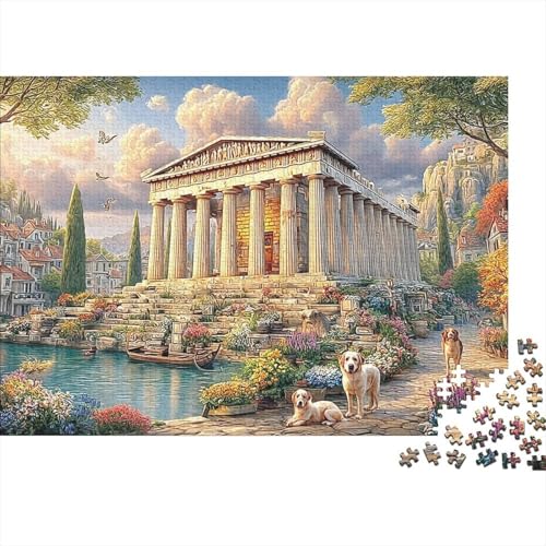 Rompecabezas de 1000 piezas del Jardín del Templo Griego para adultos de 38x26cm