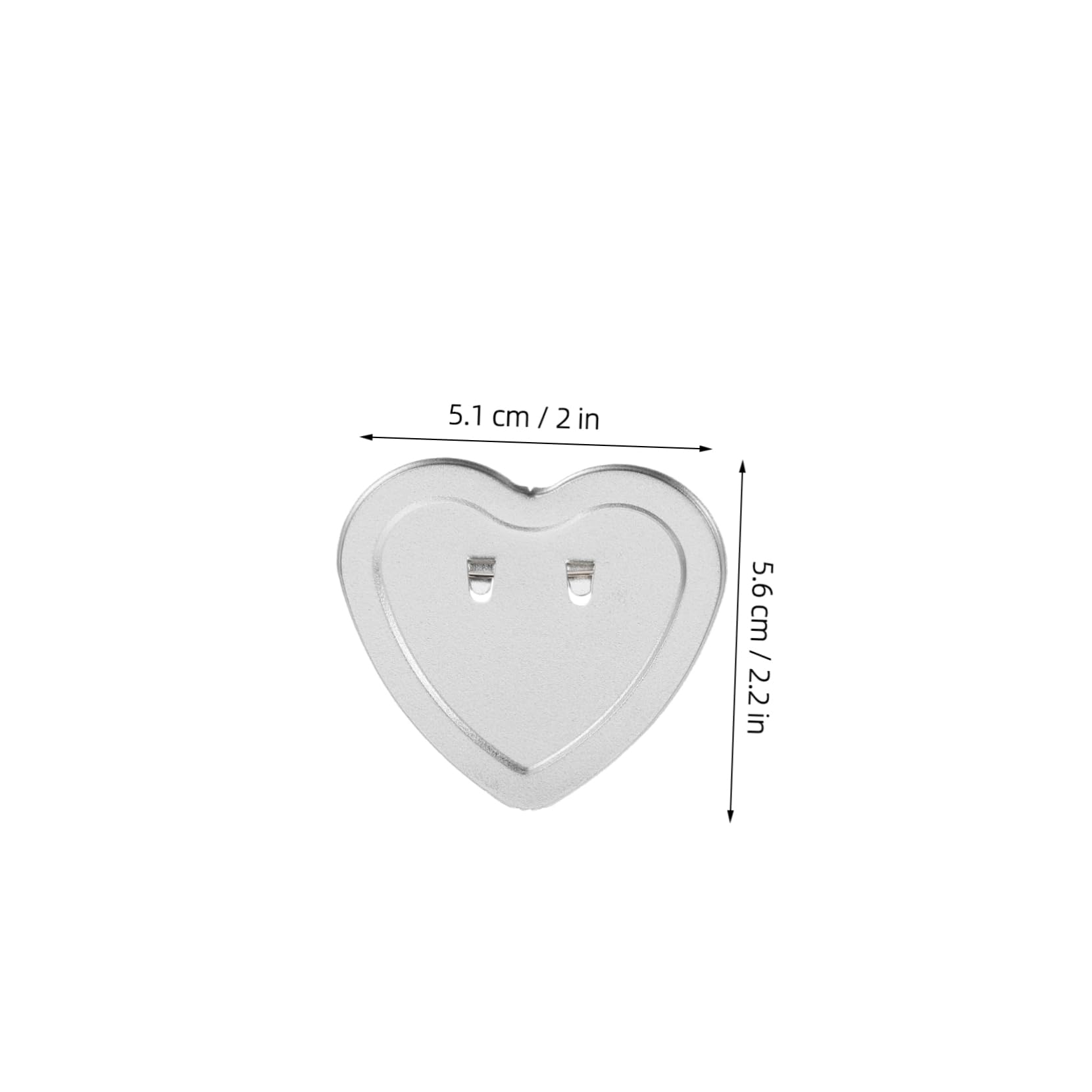 Gogogmee 100-pack Metal Heart Shape Button Pins DIY Blank Button Badge Parts for Pin Maker Accessory Kit Backs Films Blank Papers