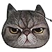 Sulida Cute Lifelike Cat Face Bag Zipper Case Coin Money Purse Wallet Bag Pouch Handbag