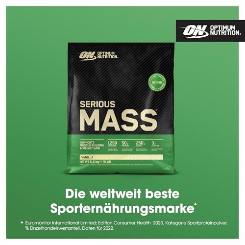 Optimum Nutrition Serious Mass 2025 Weight Gainer Pulver, Geschmack Vanille, 5.33kg, 16 Portionen