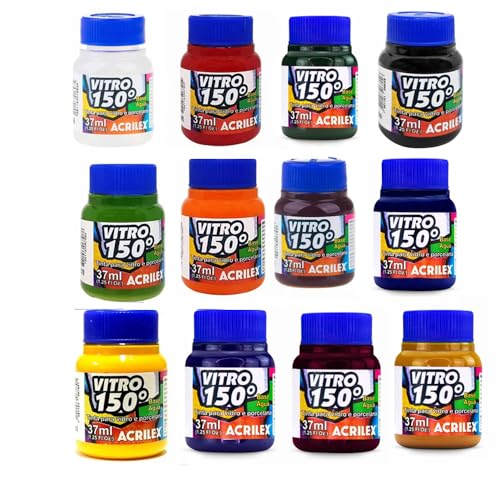 Kit Tinta Vitral Acrilex - Vidro - Cer?mica - Porcelana