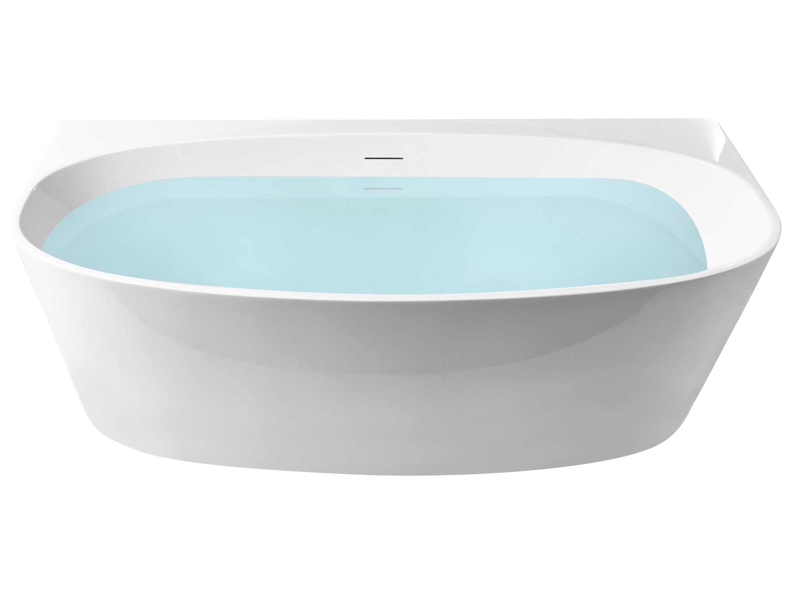 Bañera moderna acrílica ovalada de pared 170 x 80 cm blanco Parnaiba