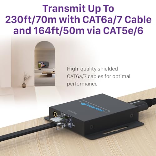 Image of Fosmon HDMI Extender (1080P@60Hz) Over Cat5 /6 /7 Cable up to 230ft with IR