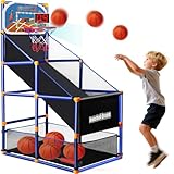 LED Arcade Basketball Game Set w/Electronic Scoreboard for Kids, Boy Toys Basketball Hoop with 4 Balls for...