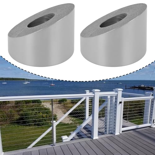 Be In Your Mind 15 Stück 1/4 Zoll abgewinkelte Unterlegscheibe 30 Grad Edelstahl Winkelscheiben für 1/8 Zoll bis 3/16 Zoll Kabelgeländer