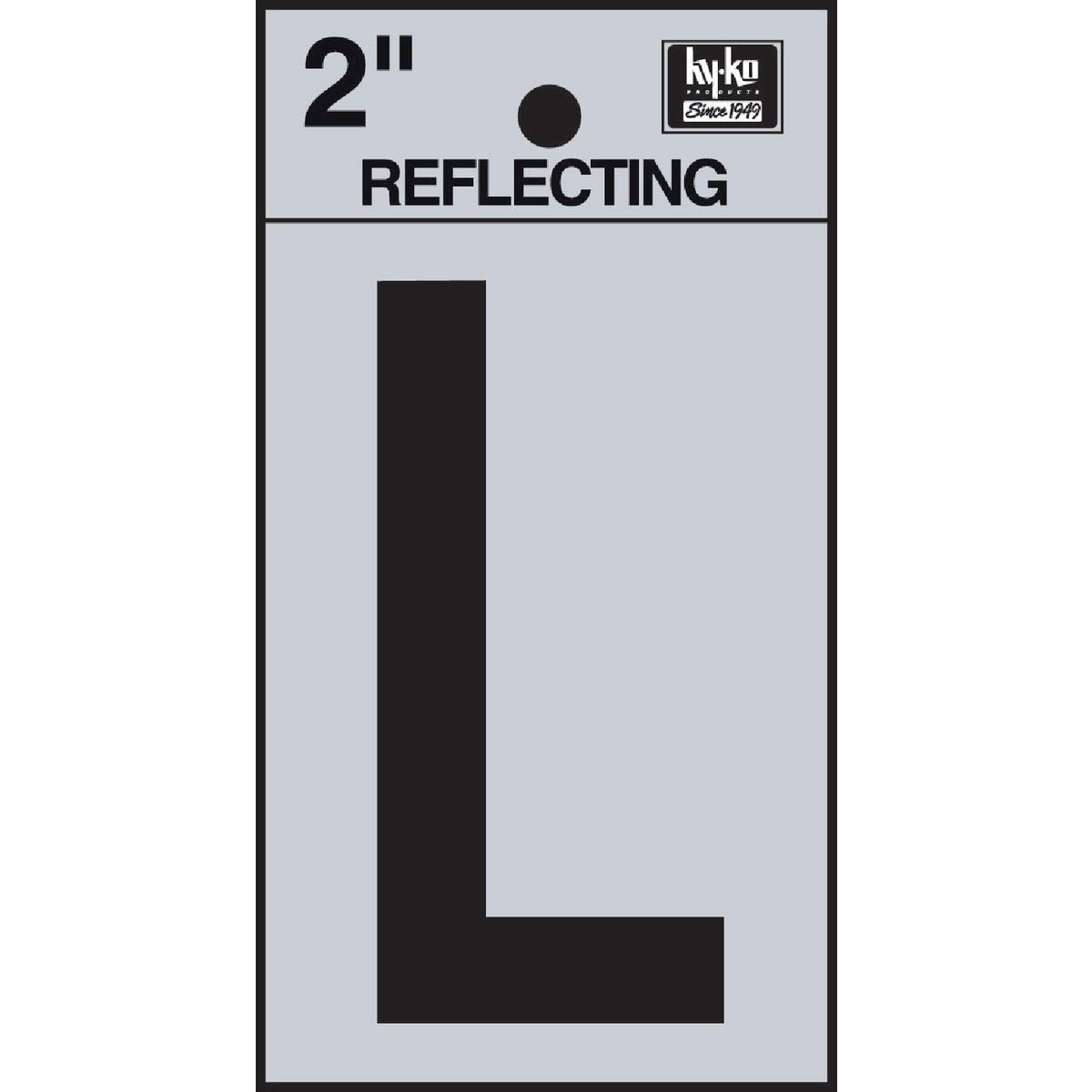 Hy-Ko 2 in. Reflective Black Vinyl Letter L Self-Adhesive 1 pc.