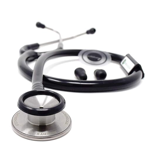 IndoSurgicals Silvery II-SS Stethoscope (Black) at Rs. 1199