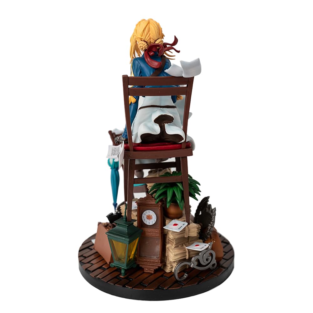 Zhongkaihua Figurine Violet Evergarden – PVC 25 Cm – Décoration De Bureau, Cadeau Anime, Sculpture Détaillée