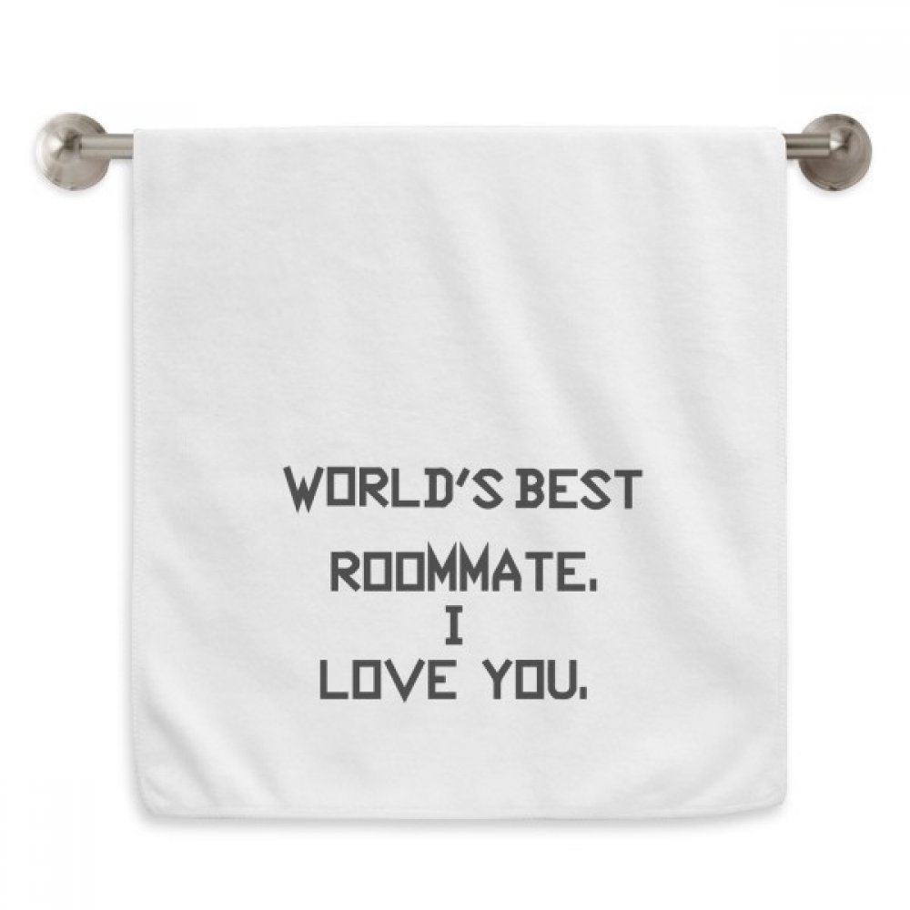 Serviette débarbouillette World Best Roommate blanche en coton 13x29 inch