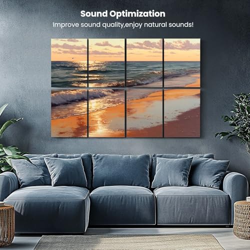 8 Pack Paneles Acústicos Artísticos Serene Sunset Beach Shimmering Ocean Pastel Skies Paneles Decorativos Absorbentes de Sonido 48"x32" Reducción de Ruido para Oficina miniatura 5