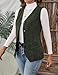 IDEALSANXUN Corduroy Vest Women 2025 Fall Fashion Business Work Sleeveless Blazer Vest Tops Corduroy Jackets, Army, XL