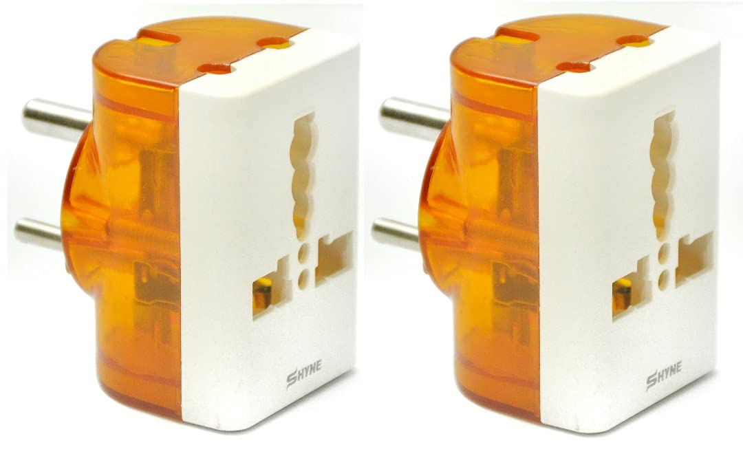 KAVANA Shyne 3 pin Plug Socket | 16A Universal Plug and 6A Indian Plug Multi Plug Travel Plug Adaptor,Multi Plug Socket Connector,6A to 16A Converter Jumbo Pack of 2 (2 Jumbo) (B09CDQRBQN) Amazon Price History, Amazon Price Tracker
