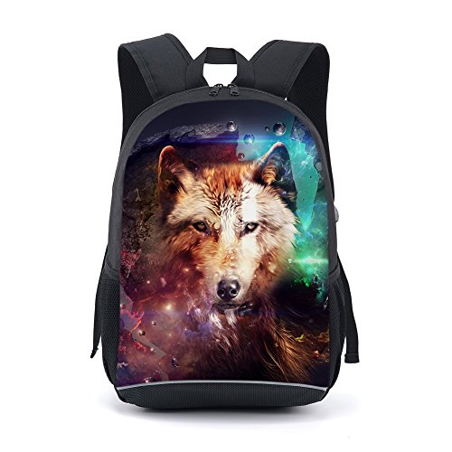 CAIWEI Animal de 17 Pulgadas Diagrama de impresión Mochila Escolar  Animales5