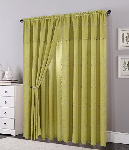 Elegant Comfort ELLA 2PC SET- CURTAINS SAGE Luxurious Beautiful Curtain Panel Set cover