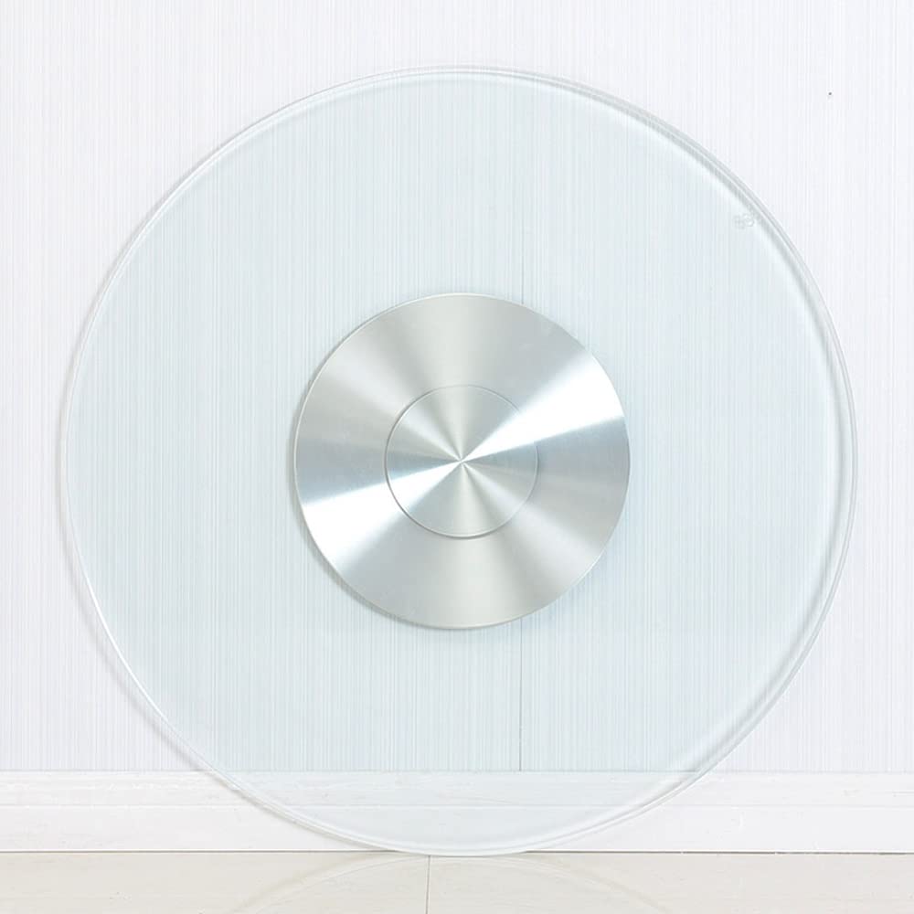Plateau tournant en Verre Transparent, Plateau de Service Rotatif Lazy Susan, Plateau de Cuisine pivotant à 360°, Pas Facile à Incliner, Verre trempé, 23-39"/58-98 cm