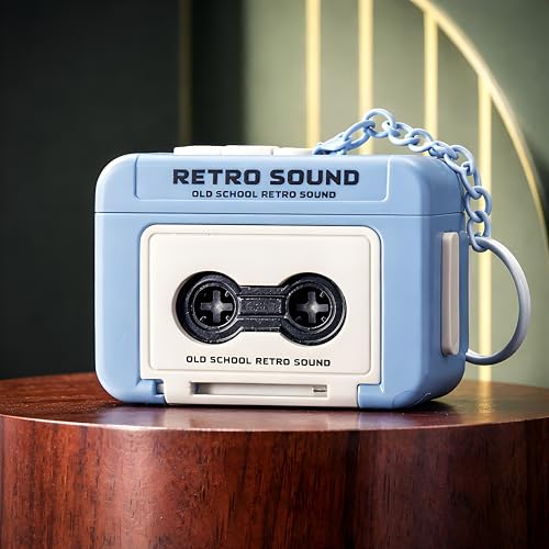 Image of SMARTNET Retro Recording Key Chain (Blue) Voice Recorder | Record Voice, Play Recording & Songs | Portable Mini Sound Recorder with Playback Toy | Voice Message Gadget for Gifts Memories & Fun