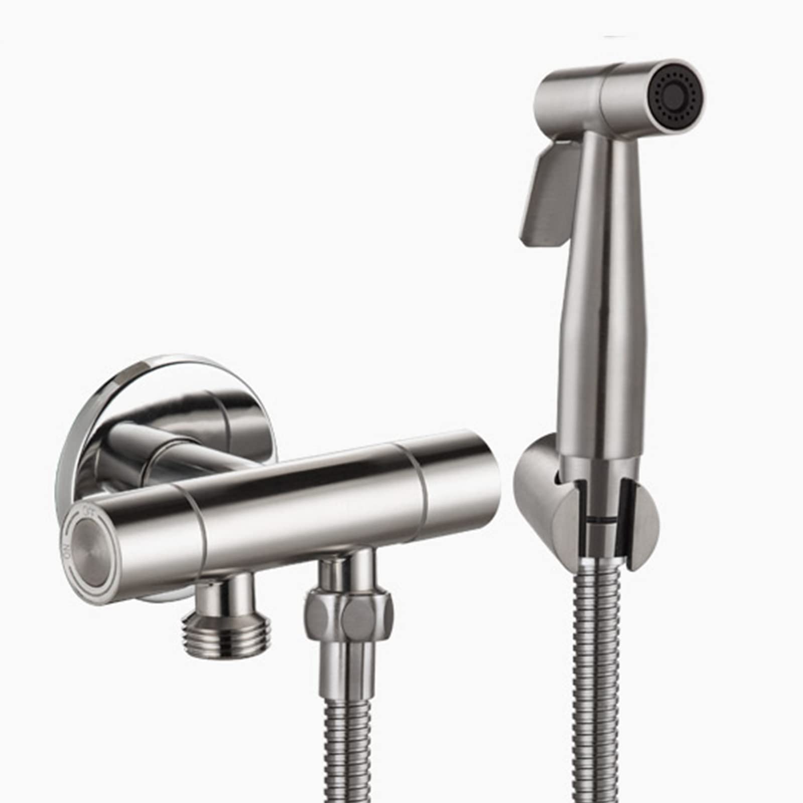 Przenośny opryskiwacz do toalety Opryskiwacz do pieluch ze stali nierdzewnej dla dzieci Portable Brushed Portable Sprayer Head for WC z wężem i wspornikiem, do mycia kobiet
