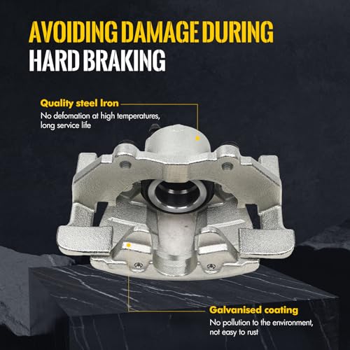 KUSATEC 19B2942E 19B2943E Front Disc Brake Caliper with Bracket Fit for Mazda 3 2008-2015, Mazda 3 Sport 2010-2013 2.5L by KUSATEC - Used condition - Image 3