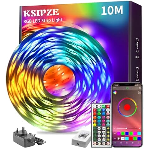 KSIPZE 10m RGB LED Strip Lights with Music Sync Cover