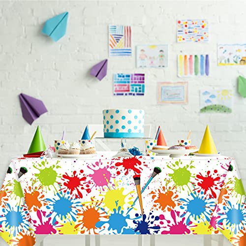 Gisgfim Set Of 3 Art Party Decorations Paint Party Tablecloth Decoration Supplies Plastic Art Party Tablecover Artist Birthday Party Decor For Kids 105 X 54 Inch #TOP4