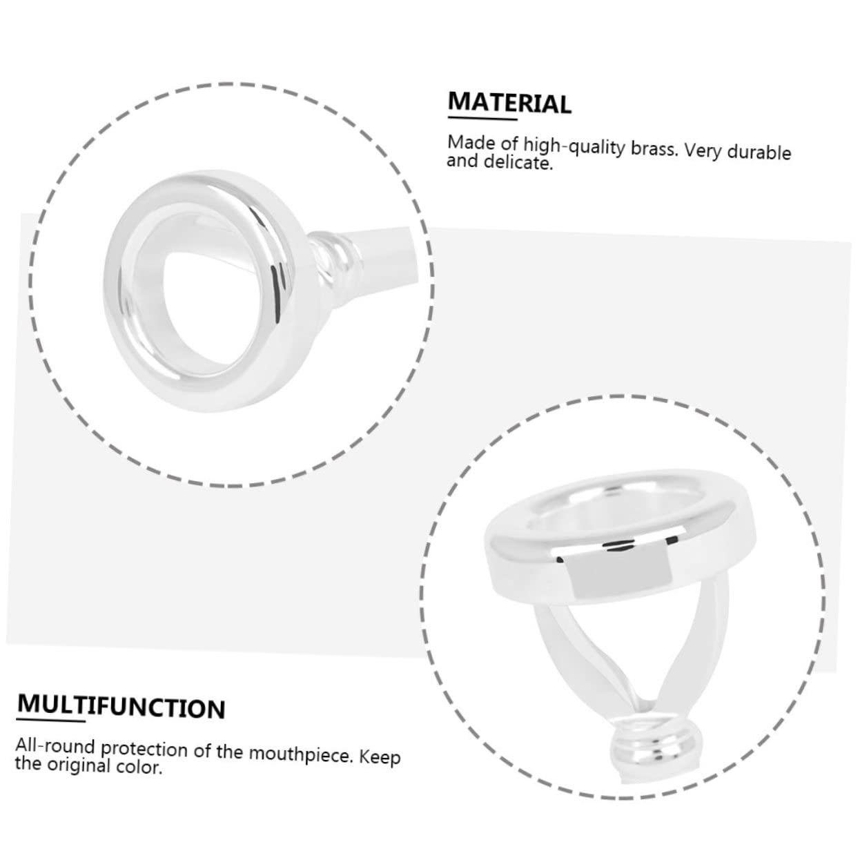 COSMEVIVI Tuba Part Brass Trumpet Practice Device Mini Short Mouthpiece Material