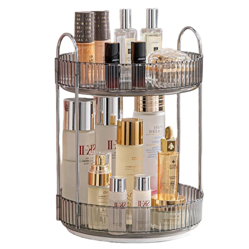 Makeup Organiser for Vanity 360° Rotating Bathroom Organiser Countertop, High-Capacity Skincare Organiser
