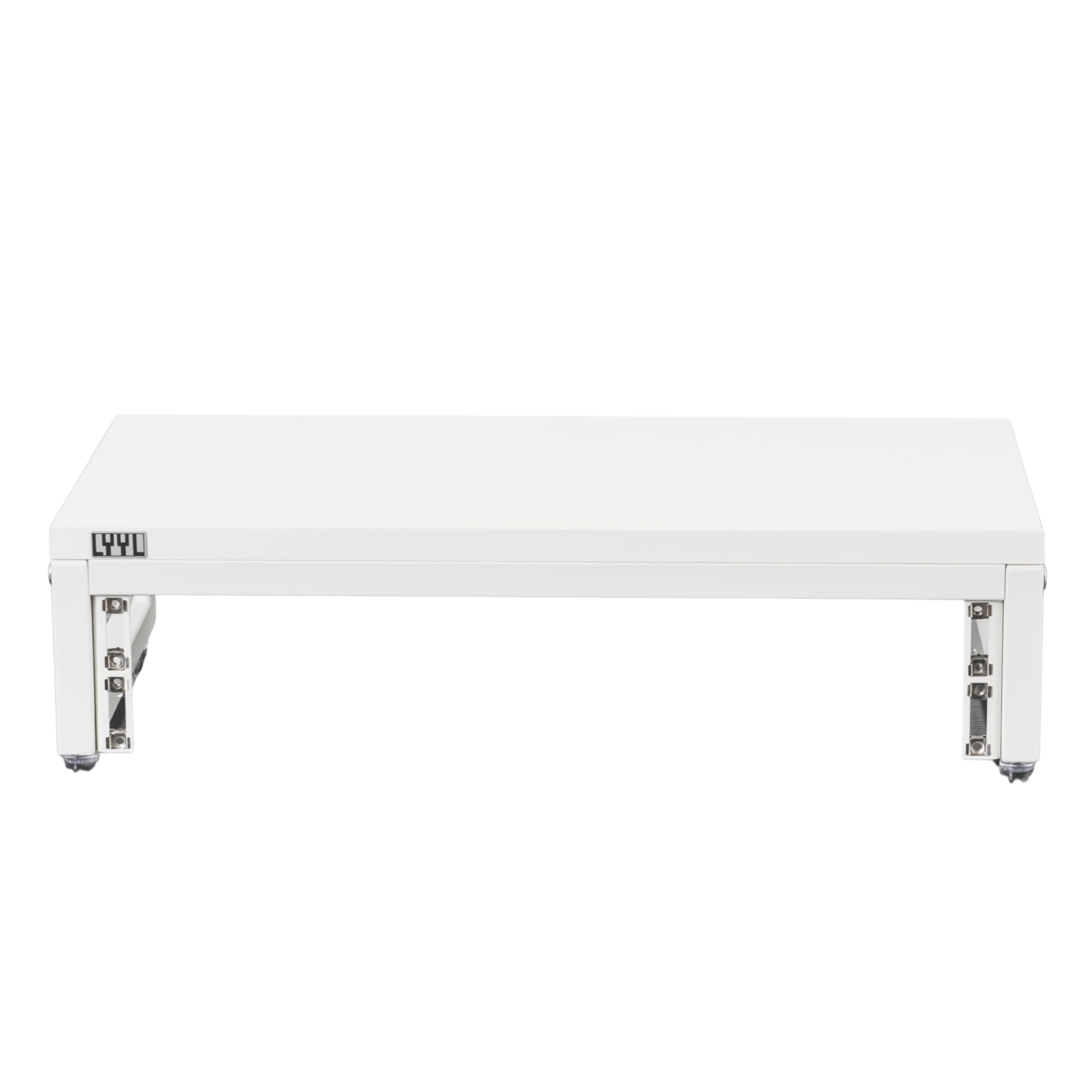 Desktop Rack Stand 2U, Rack for Audio Equipment and Stand for Speaker or Display (White)