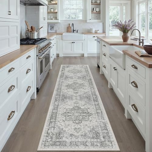 Vintage Teppich Wohnzimmer Grau 140x200cm Wohnzimmerteppich Schlafzimmer Waschbarer Weich rutschfest Groß Carpet Bettvorleger Esszimmer Kurzflor Teppiche Carpet Living Room Grau 140 x 200 cm