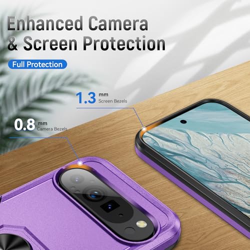 Coque Google Pixel 9 Pro XL robuste fine antichoc béquille réglable violette - 4
