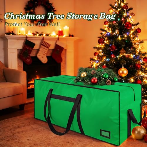 Image of 7.5 ft Christmas Tree Storage Bag, Heavy Duty Christmas Tree Bag with Reinforced Handles and Dual Zippers Wide Opening, Large Capacity fits for Artificial Christmas Tree (Green, 7.5ft)