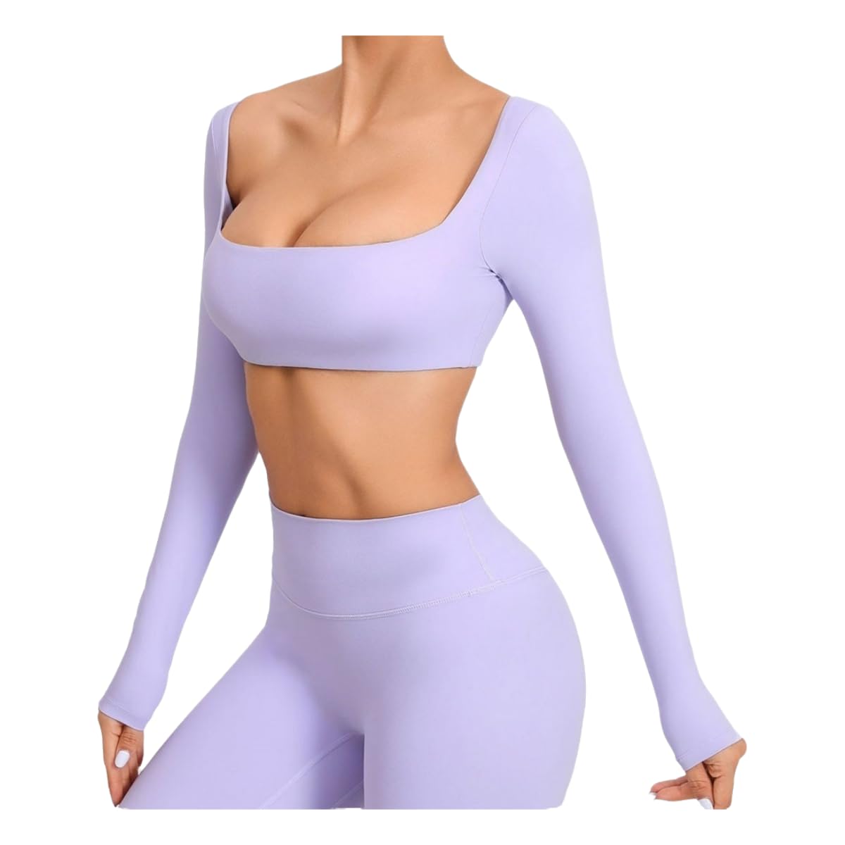 Ropa de Yoga para Mujer Top Manga Larga Sexy, Deportivo Sin Espalda, Corto Transpirable Mujeres - Purple-s