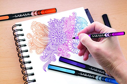 Zebra Pen Sarasa Fineliner Marker Pen, Needle Point, 0.8Mm, Assorted Ink Colors, 12-Pack #TOP5