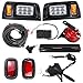 COOL STAR LED Headlights and Tail Light Kits Compatible with Club Car DS 1993-up Gas and Electric Carts 12V with Turn Signals Hazard Light Switch Wire Harness Horn Brake Pad and Instruction