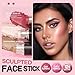 HOSAILY Face Contour Stick Set, Highlighter Stick & Bronzer Stick & Cream Blush Stick for Cheek Lip Tint, Long Lasting Blendable Lightweight Smooth Sculpted Face Stick Natural Dewy Makeup for All Skin