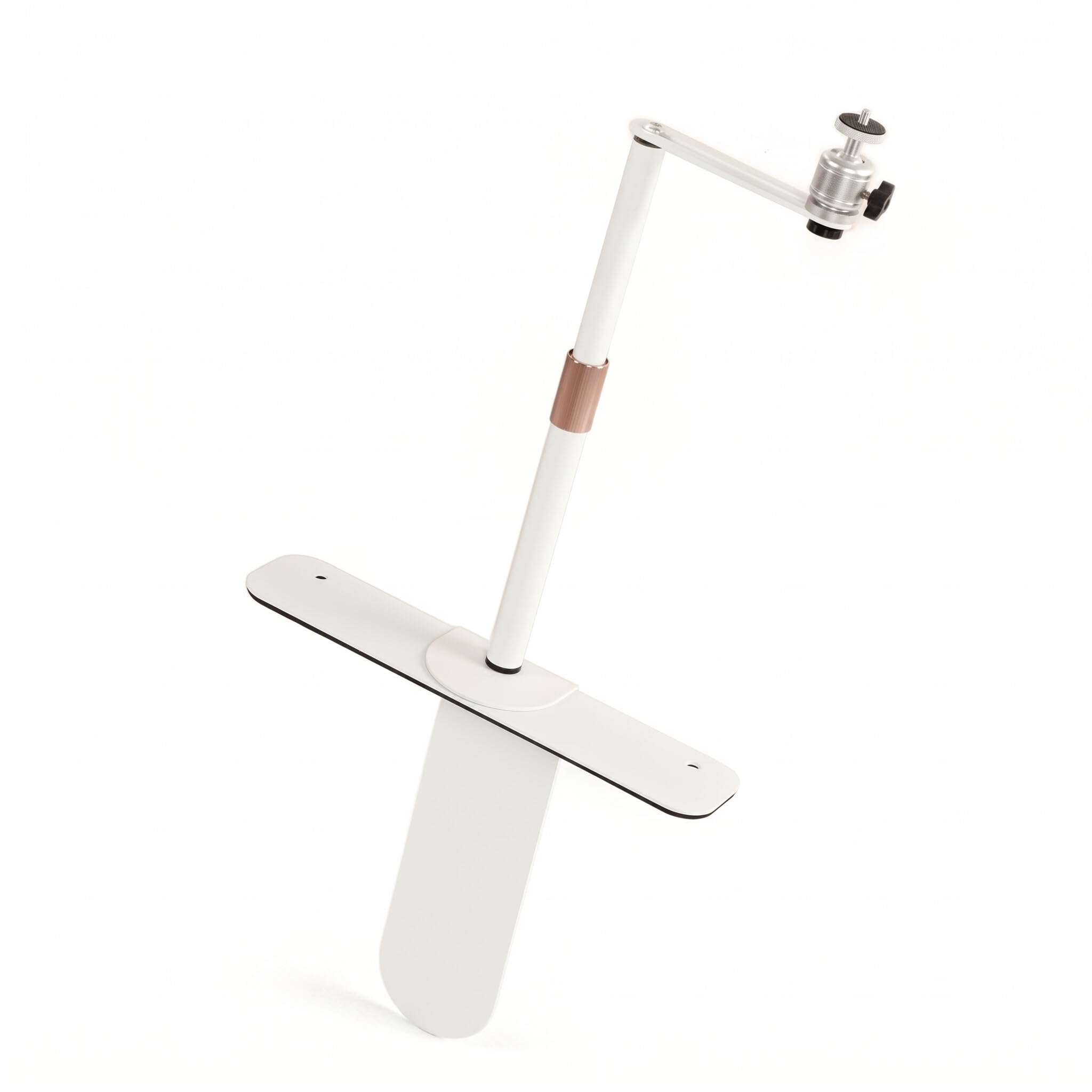 Support de Projecteur pour Tête de Lit, Dossier de canapé, Hauteur Réglable, Rotation à 360 Degrés Inclinable à 90 Degrés, Support de Projecteur à Structure Métallique (Blanc)