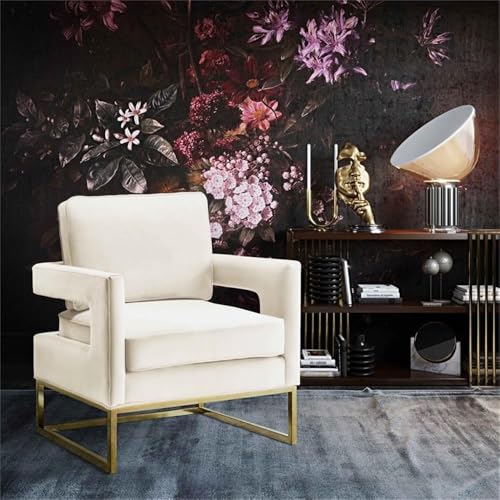 Sillón Moderno Terciopelo Crema Plegable miniatura 2