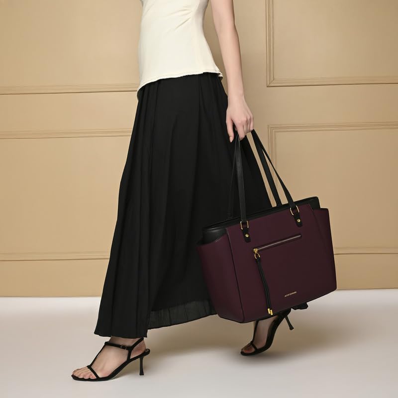 Image of Accessorize London Women's Serene Work Tote Bag | Elegant Office Bag | Stylish Shoulder Purse | Gift for Women