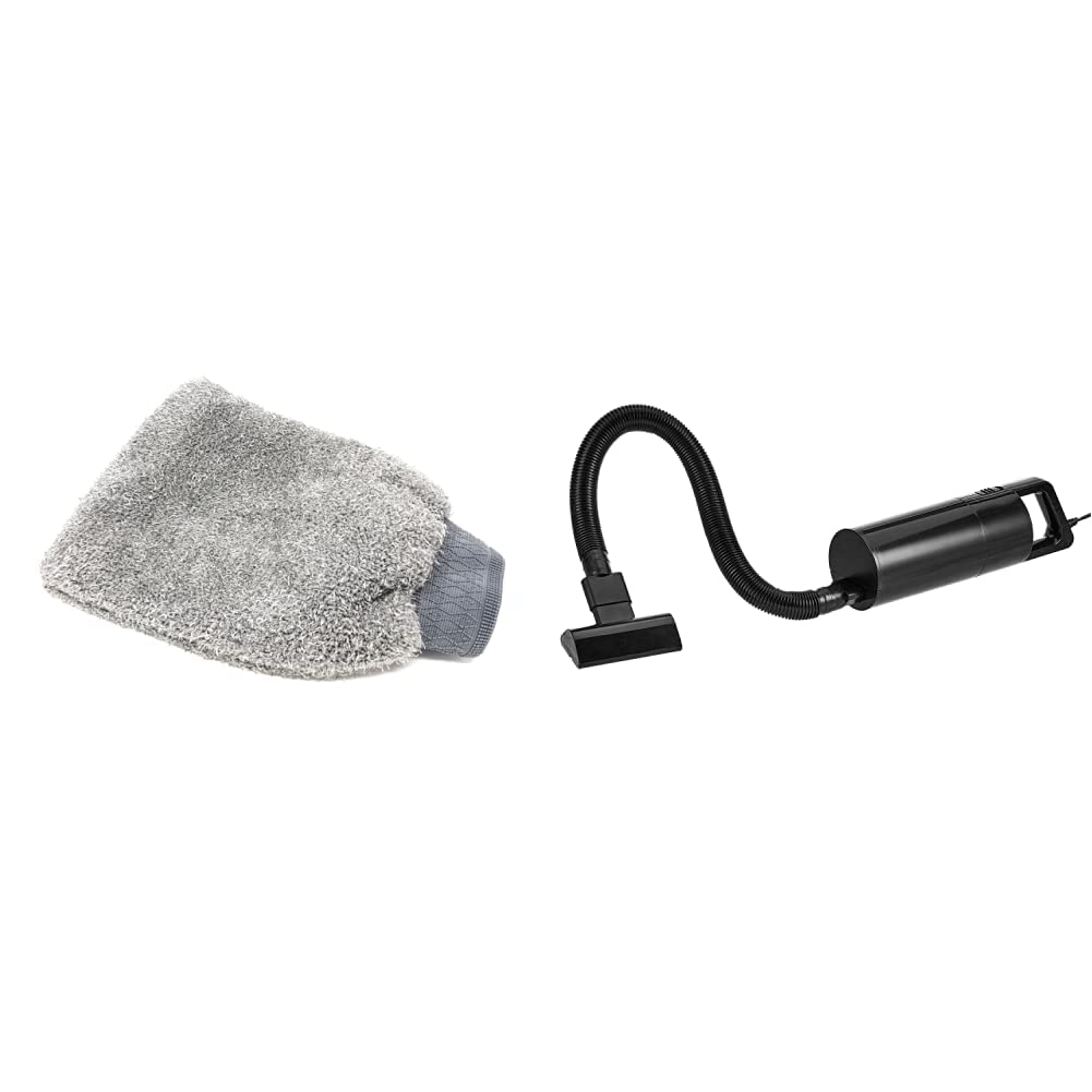 AmazonBasics Microfiber Car Wash Mitt and Amazon Brand Solimo Car