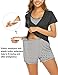 Ekouaer Basic Maternity Nursing Pajamas for Hospital Breastfeeding Sleepwear Set Soft Pregnancy PJ (Gray XL)